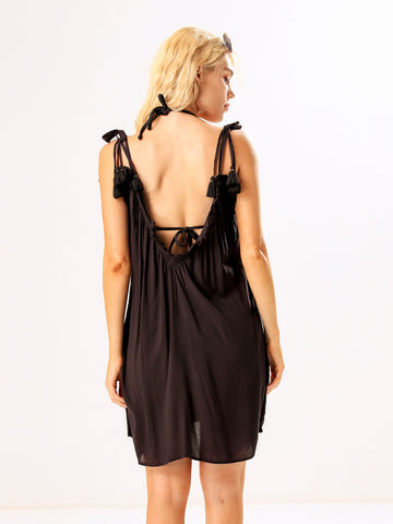 Tassel Tie Strap Kimono Swim Cover Up